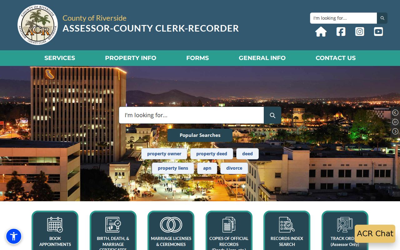San Jacinto residents directory Riverside County assessor clerk recorder search office